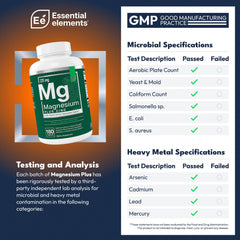 Product label for Essential Elements Magnesium Plus Zinc with Vitamin D3