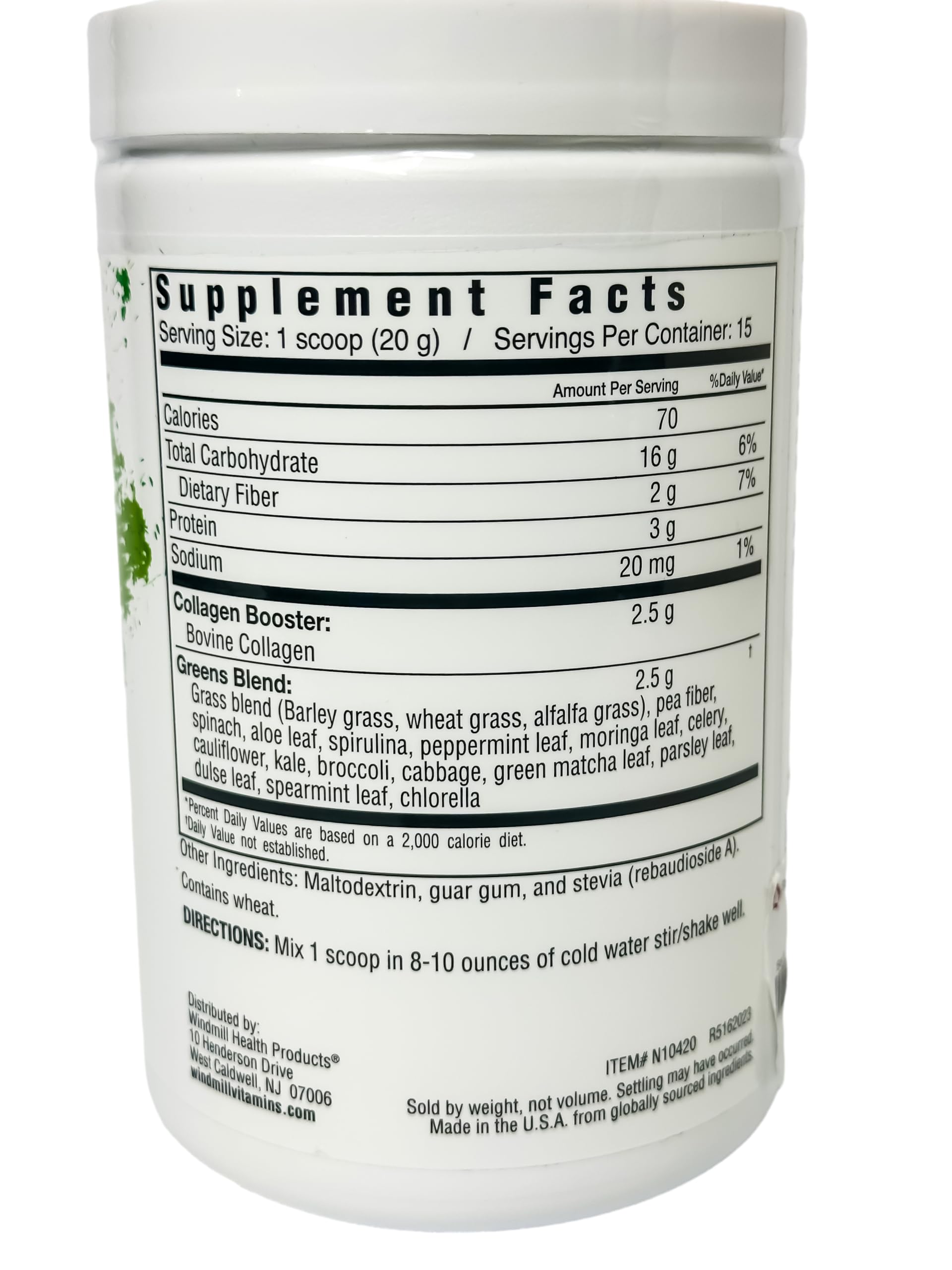 Label highlighting Type I & III collagen peptides and natural flavors