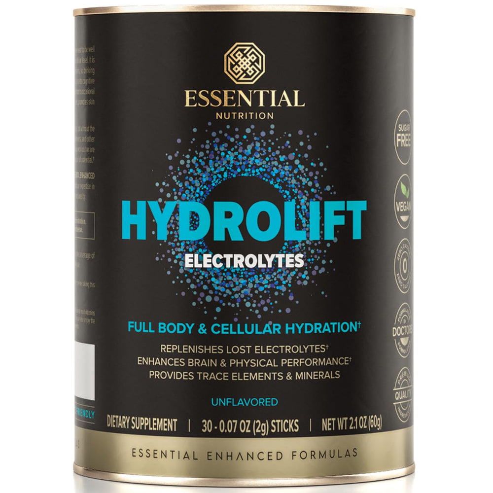 Essential Nutrition Hydrolift electrolytes box for daily hydration on the go.