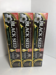 Outer packaging for Essential Palace Organic Black Seed Toothpaste 6-pack (6.5oz each)