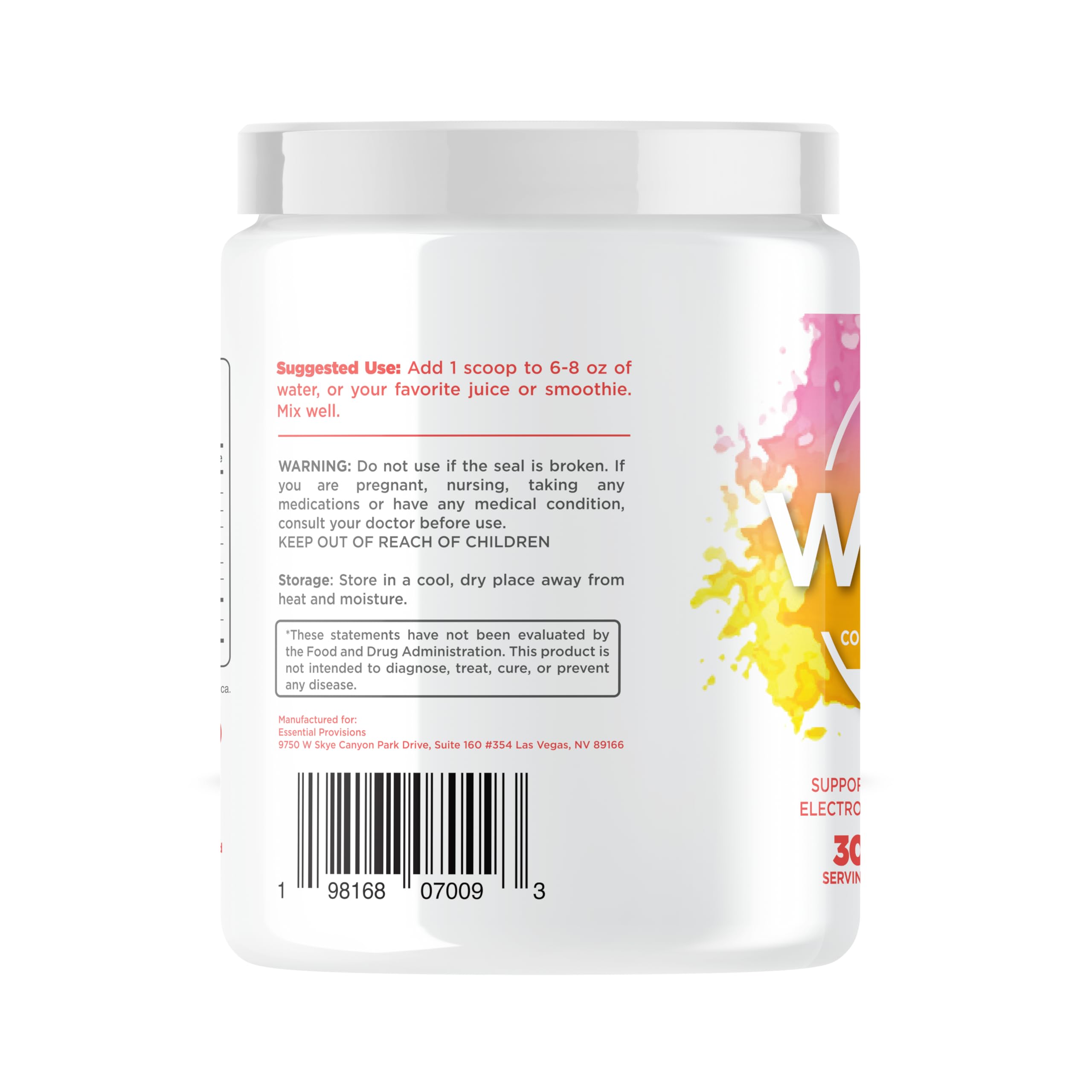 WAETER dissolving powder in water illustrating quick hydration mix.