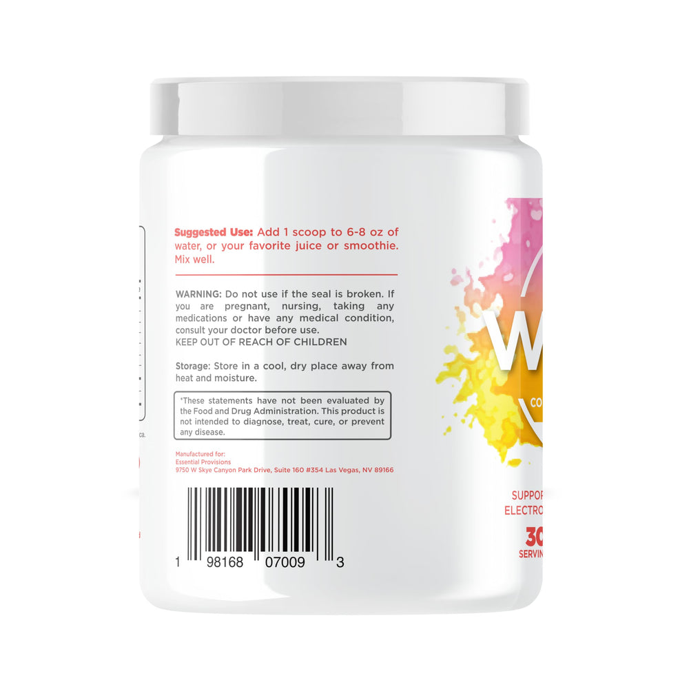 WAETER dissolving powder in water illustrating quick hydration mix.