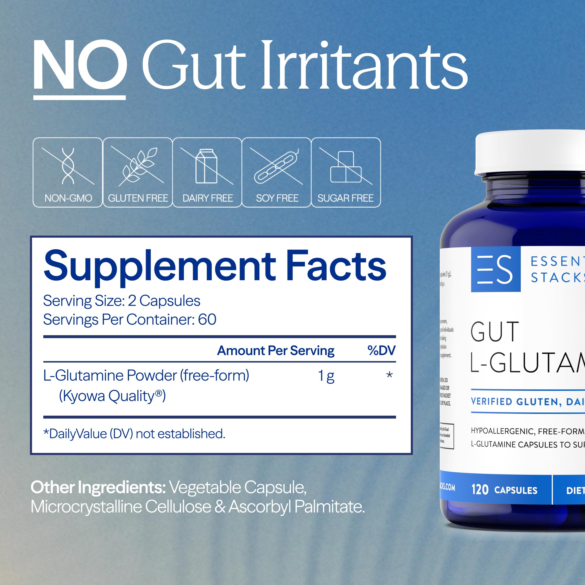 Label highlights gut health support and non-GMO claim
