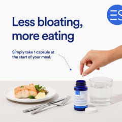 Essential Stacks digestive enzymes bottle and packaging