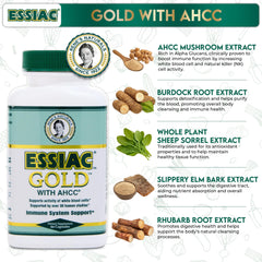 AHCC® supplement bottle beside herbal blend