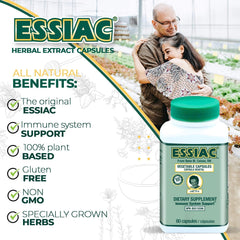 Close-up of Essiac Tea capsules bottle