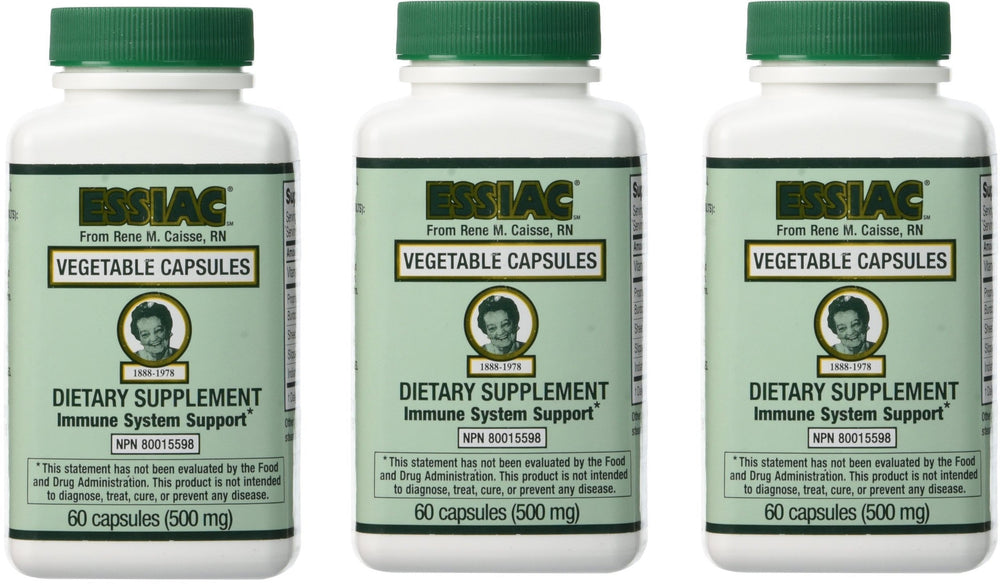 Essiac Vegetable Caps 180 caps pack (60 caps per bottle)