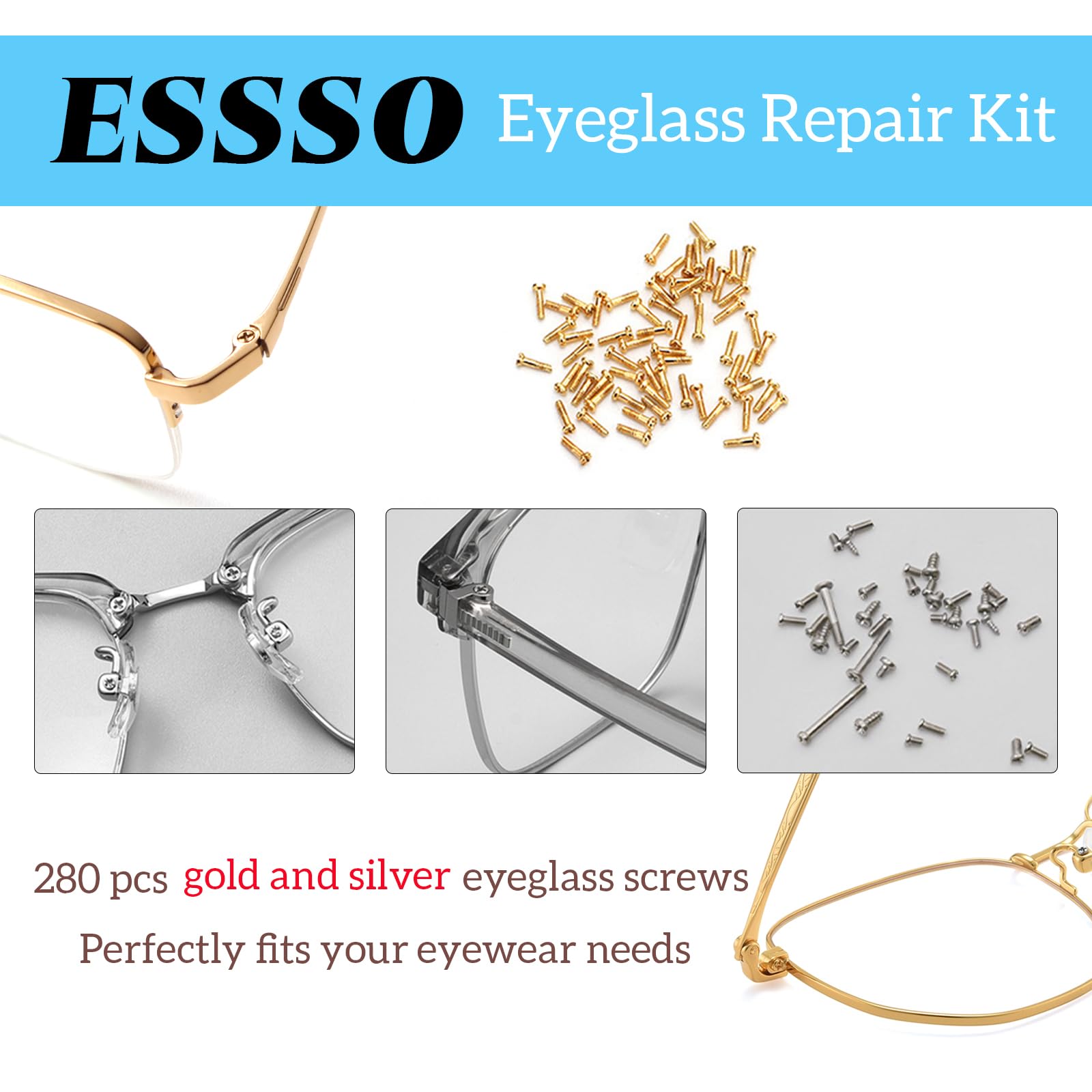 5-in-1 magnetic eyeglass screwdriver with bits