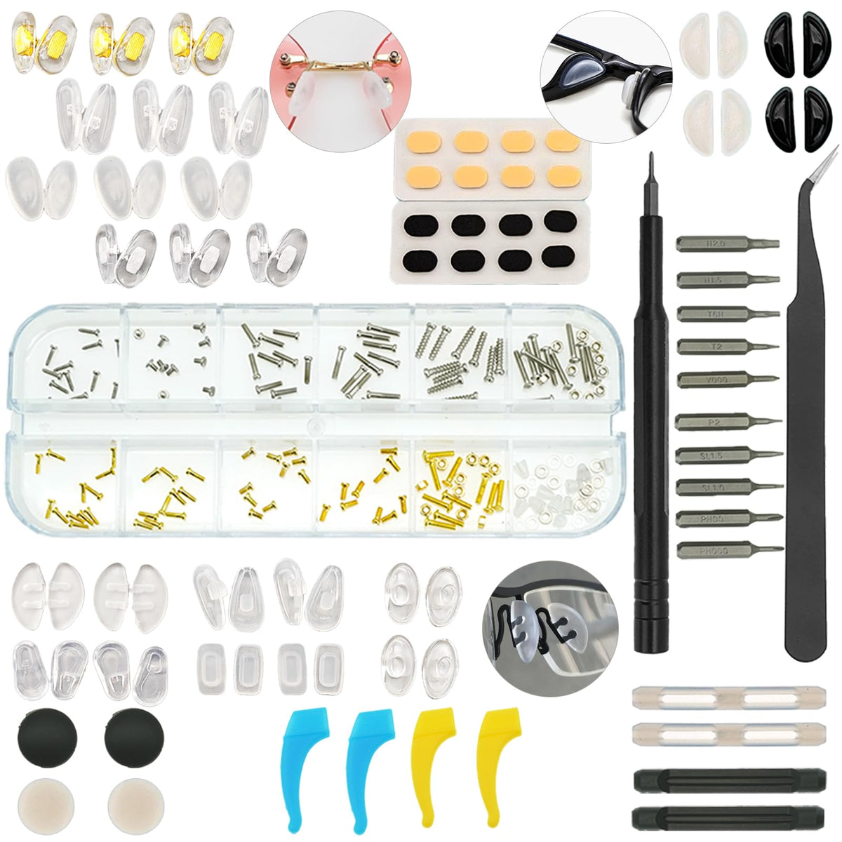 ESSSO eyeglass repair kit with case and assorted screws