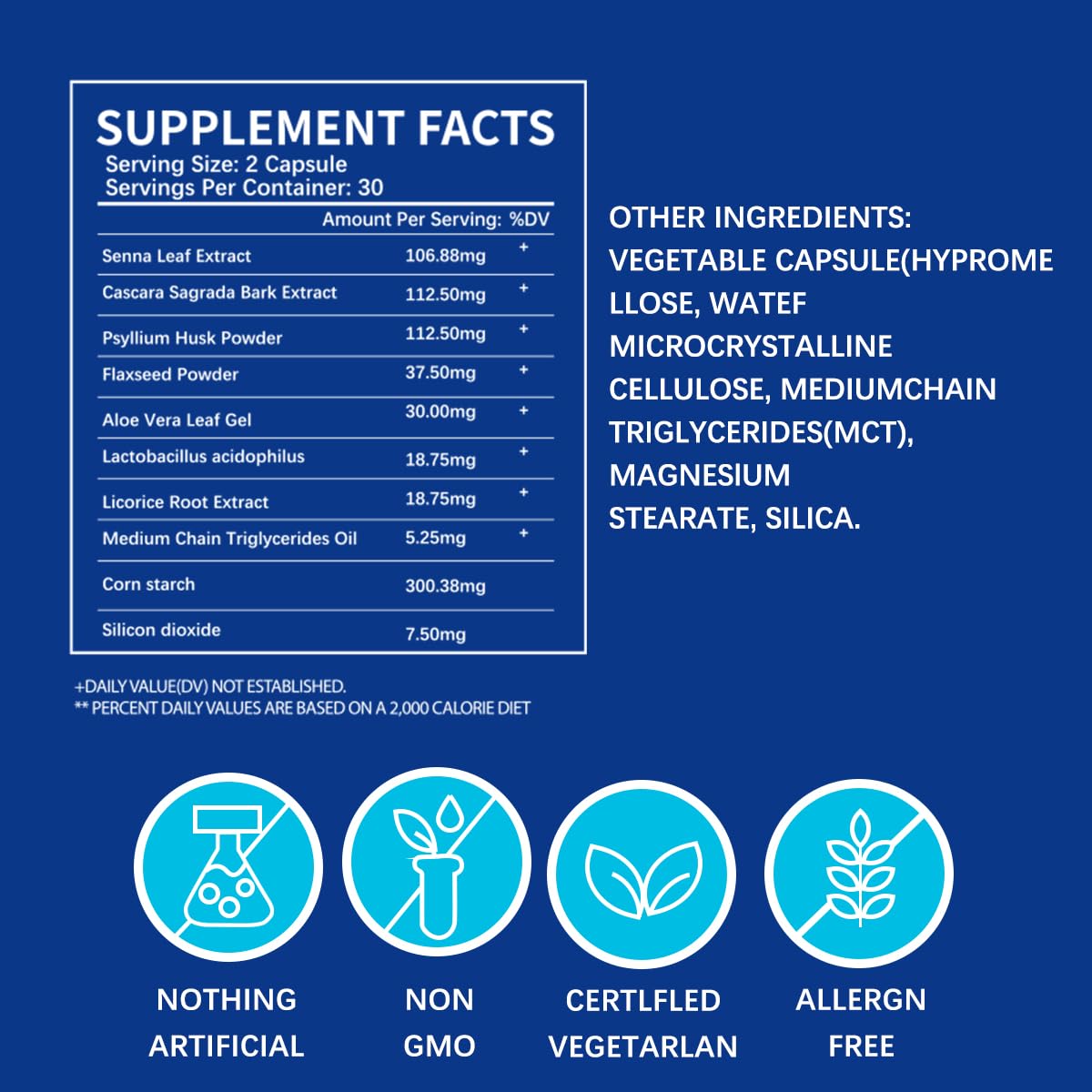 Close-up of vegan digestive enzyme capsules
