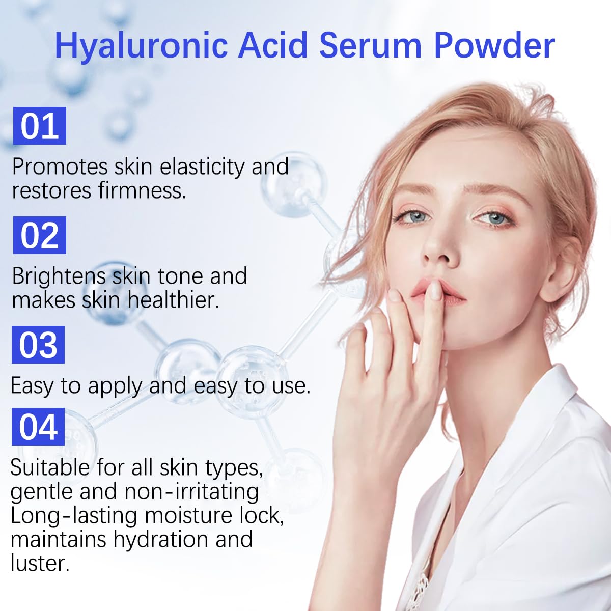 DIY skincare setup showing HA powder being mixed