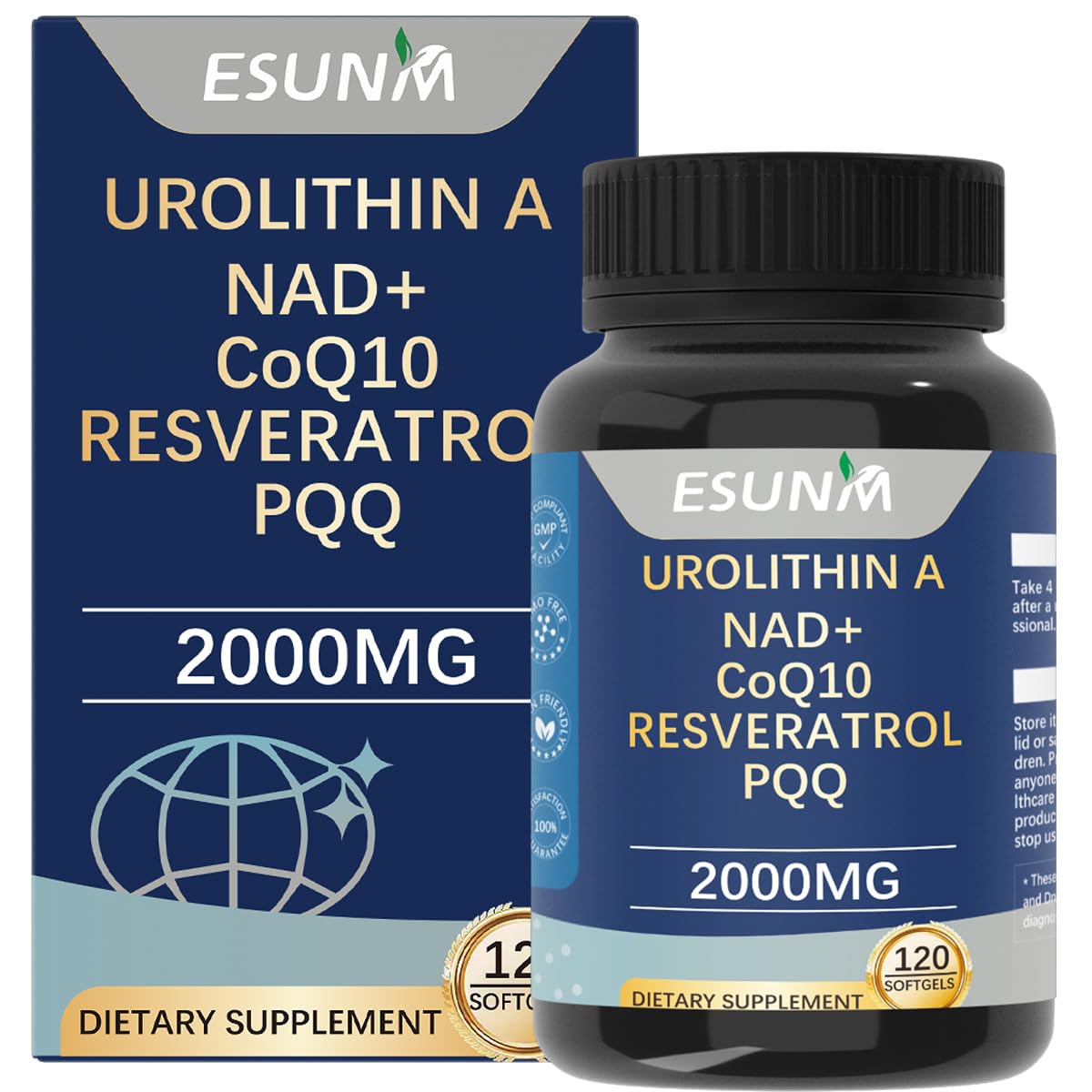 Hero image of ESUNM Urolithin A 1000mg bottle