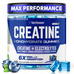 Blueberry eterlower Creatine Monohydrate Gummies bottle