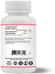 Eternal collagen supplement packaging and label with Vitamin C