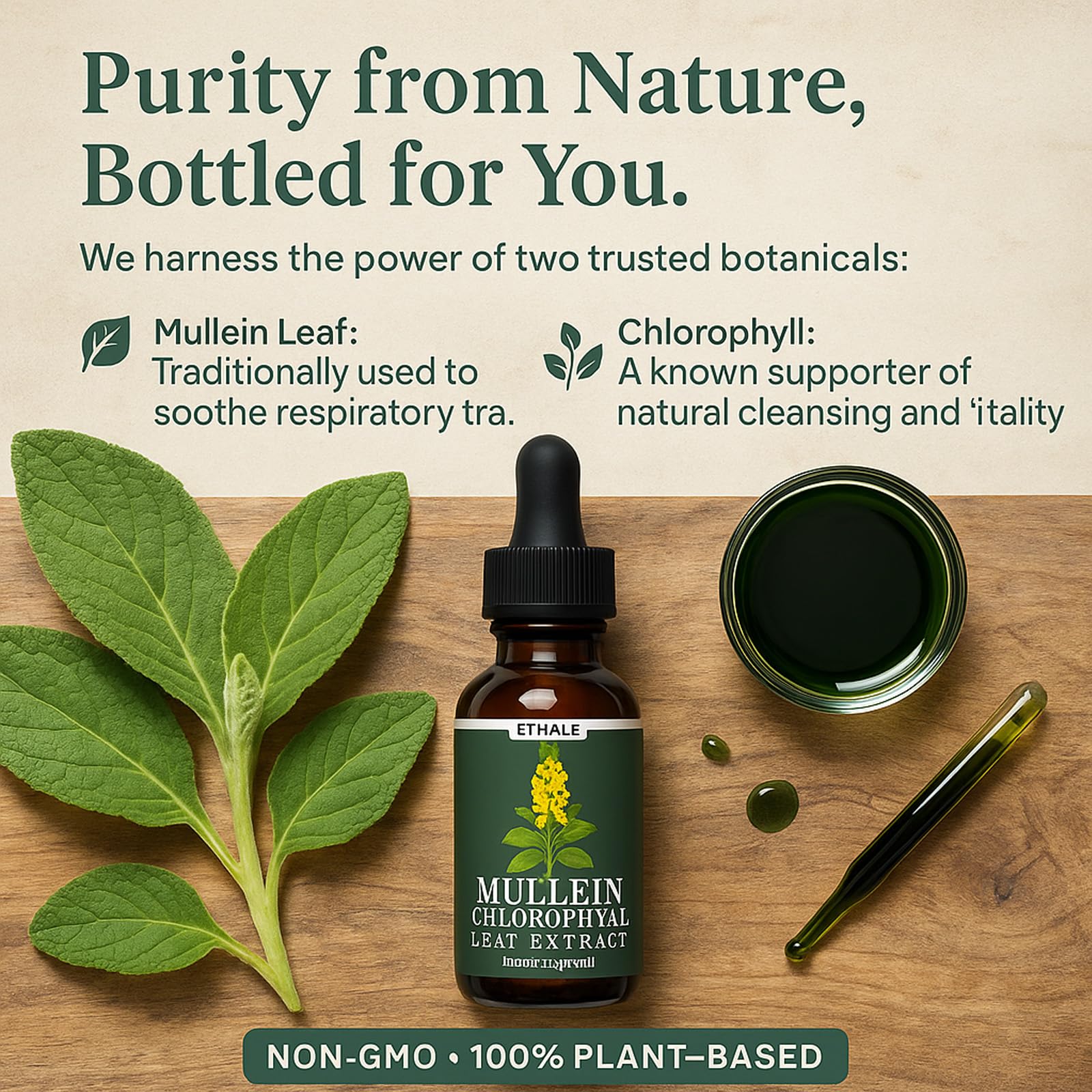 ETHALE Mullein Drops bottle back label