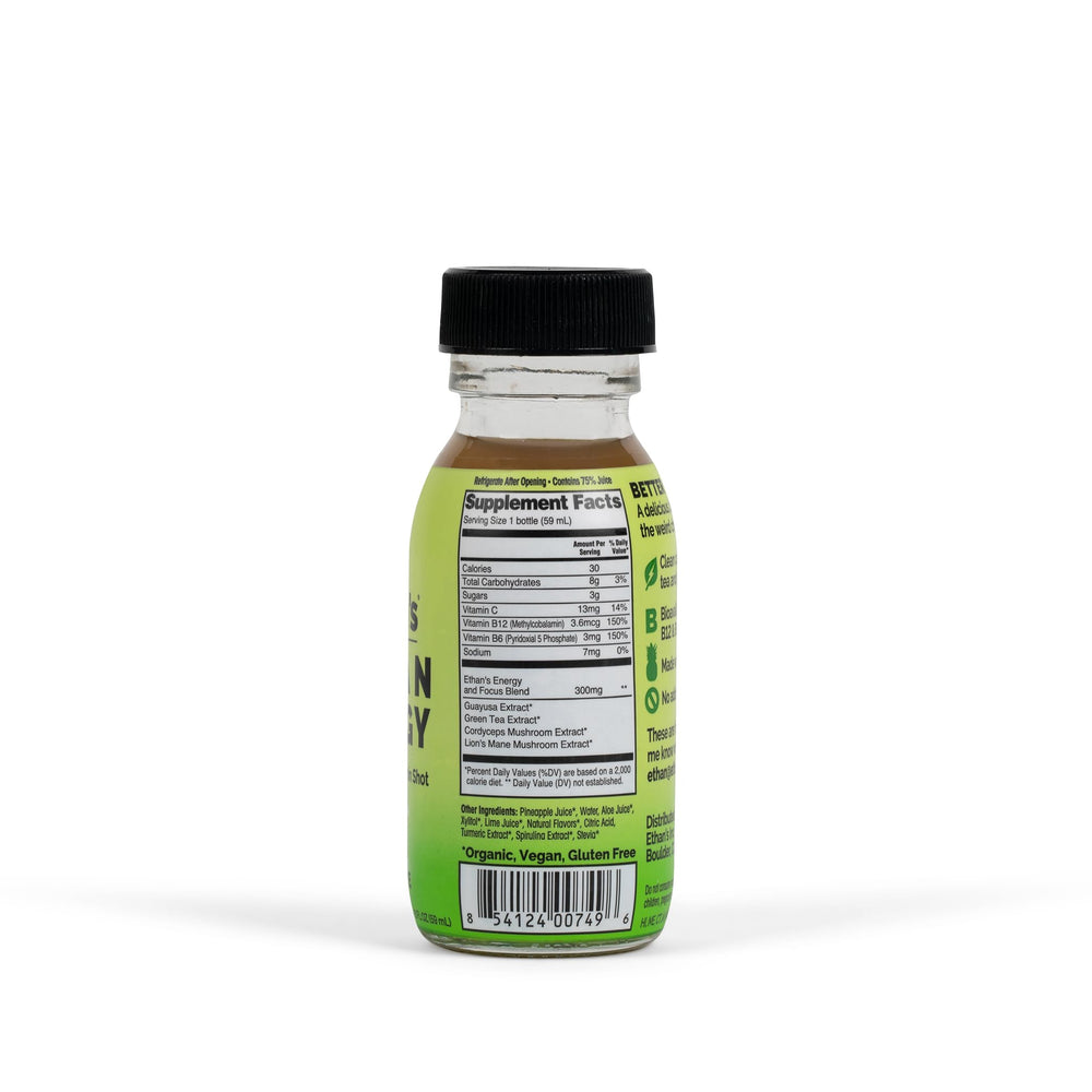 Ethan's sugar-free pineapple shot shows xylitol and Stevia sweetness