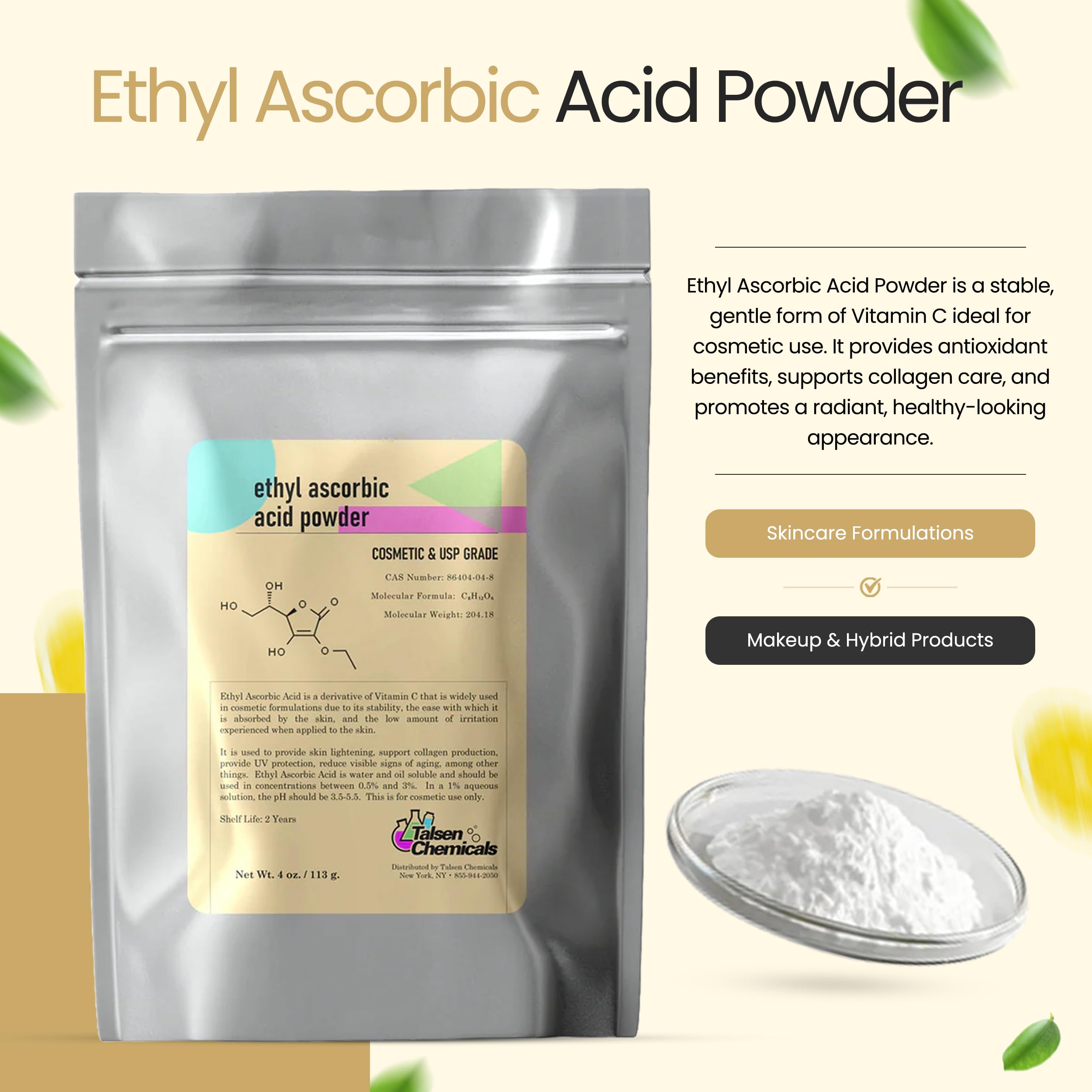 Ethyl ascorbic acid powder packaging
