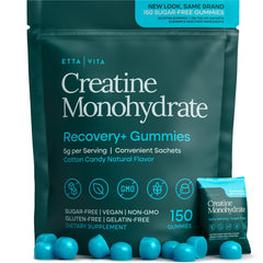 Front packaging of Sugar-Free Creatine Monohydrate Gummies by Etta Vita