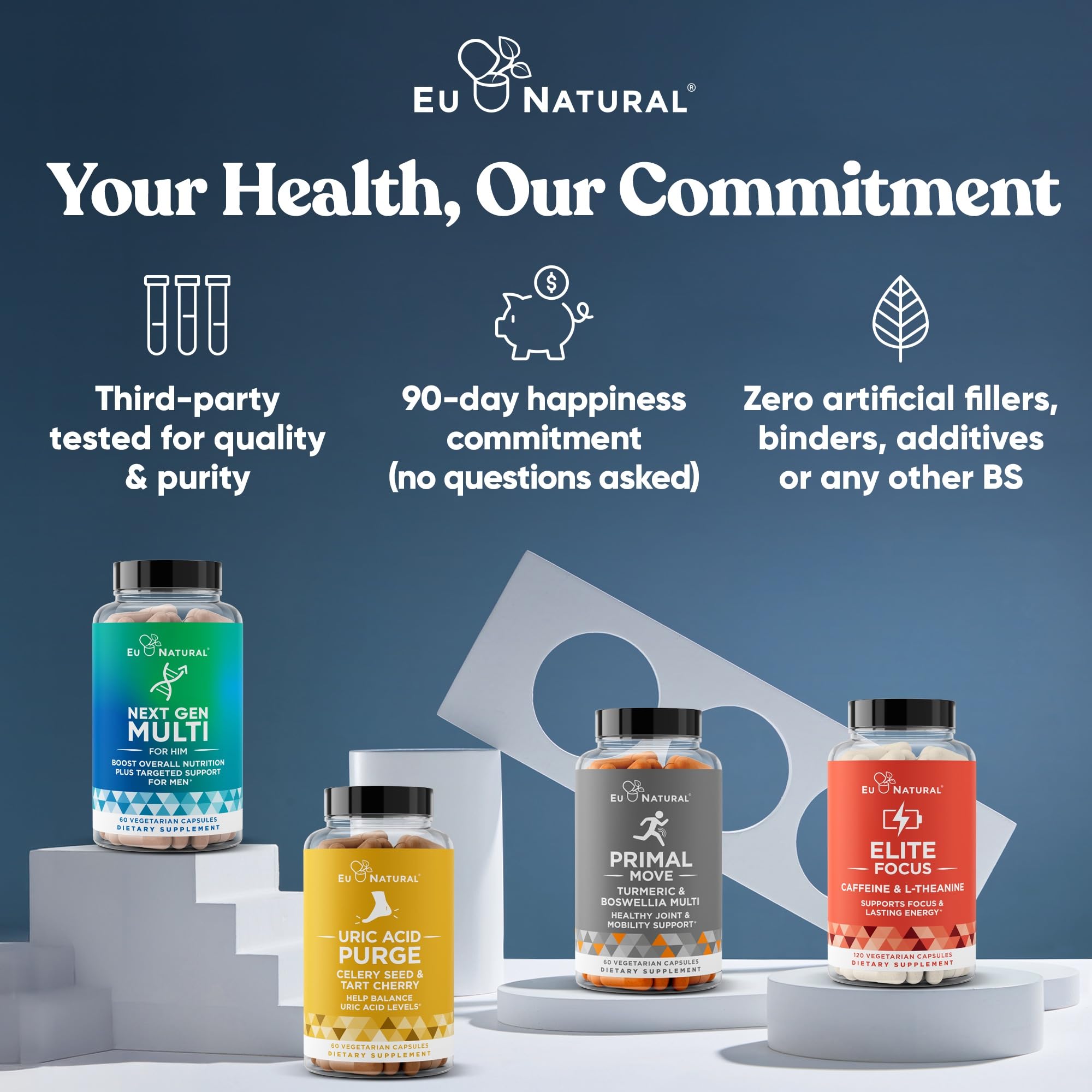 Eu Natural Conception For Him capsule pouring into glass for daily regimen