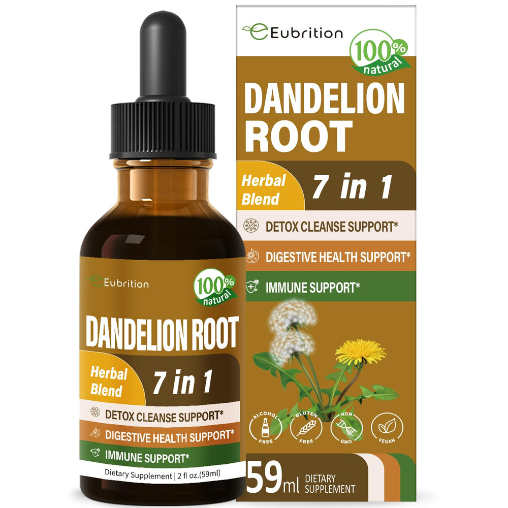 Bottle of Eubrition Dandelion Root Extract Drops with dropper
