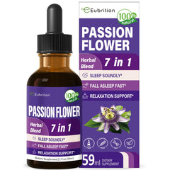 Bottle of Eubrition Passion Flower Liquid Drops 2oz