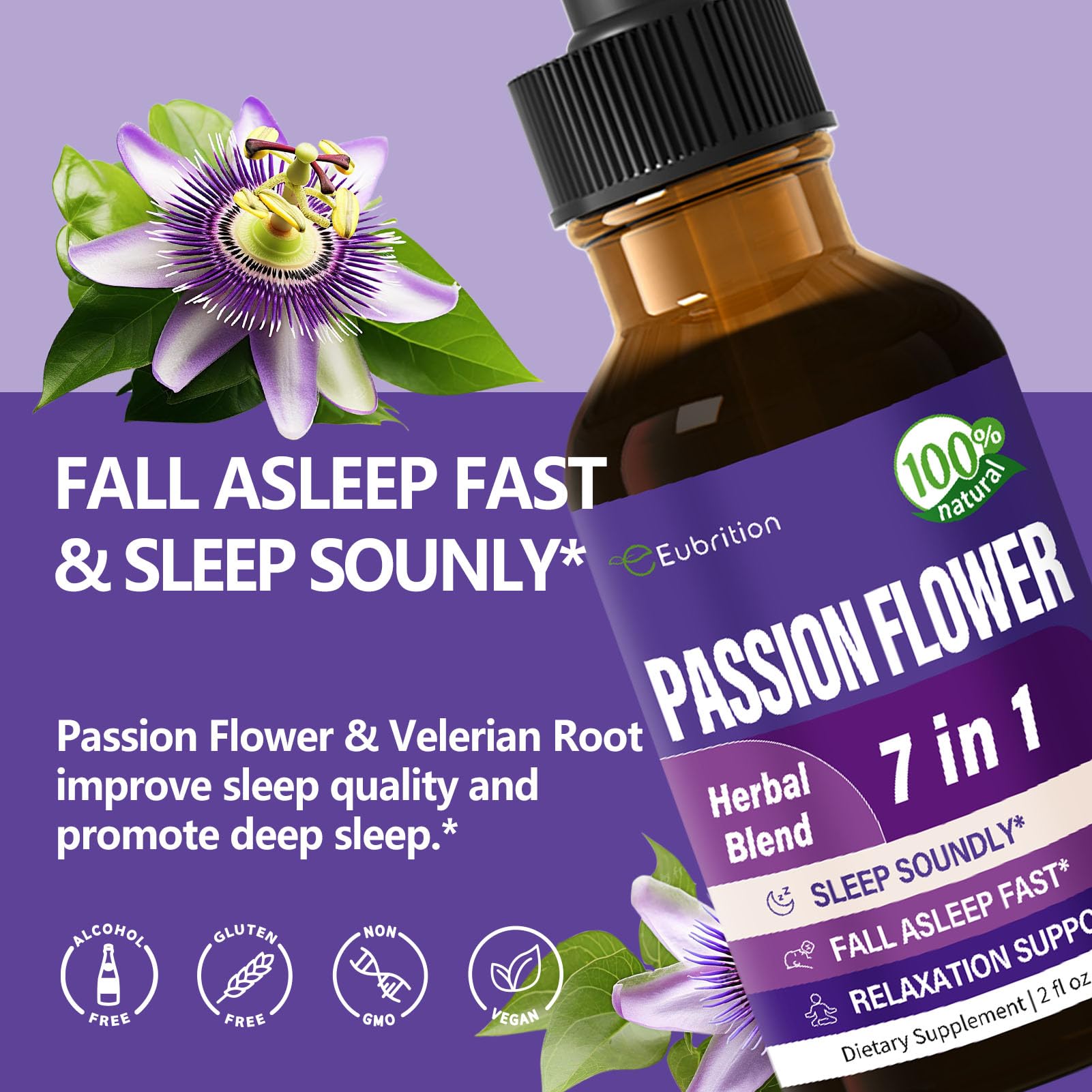 Liquid sleep drops ingredients including valerian and chamomile