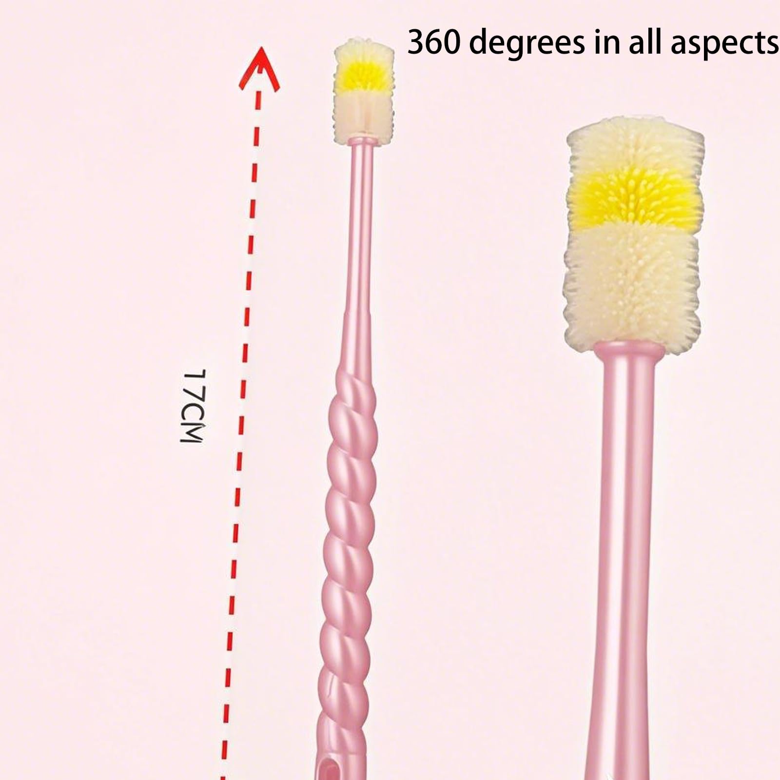 Soft nylon bristles on a high-quality plastic handle