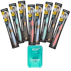 Euro-Tech Charcoal Toothbrush Pack of 8 - front view