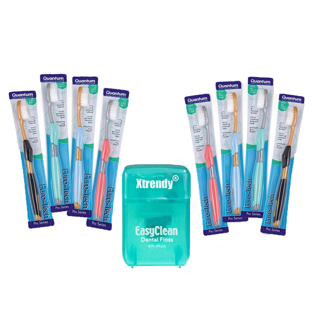 Euro-Tech Extra Soft Toothbrush 8-pack blue-gold variant