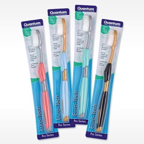Euro-Tech Extra Soft Toothbrush 8-pack pink-silver variant with bonus floss packaging