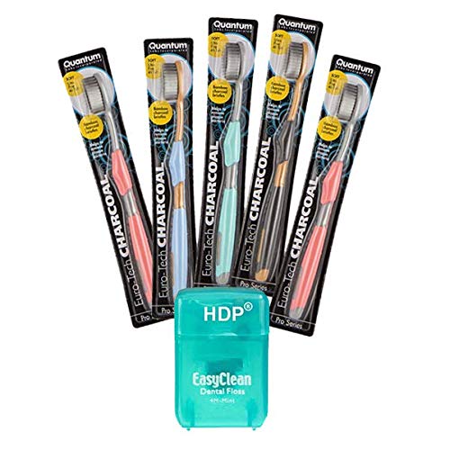 Euro-Tech Toothbrush Pack of 5 with Charcoal - front view