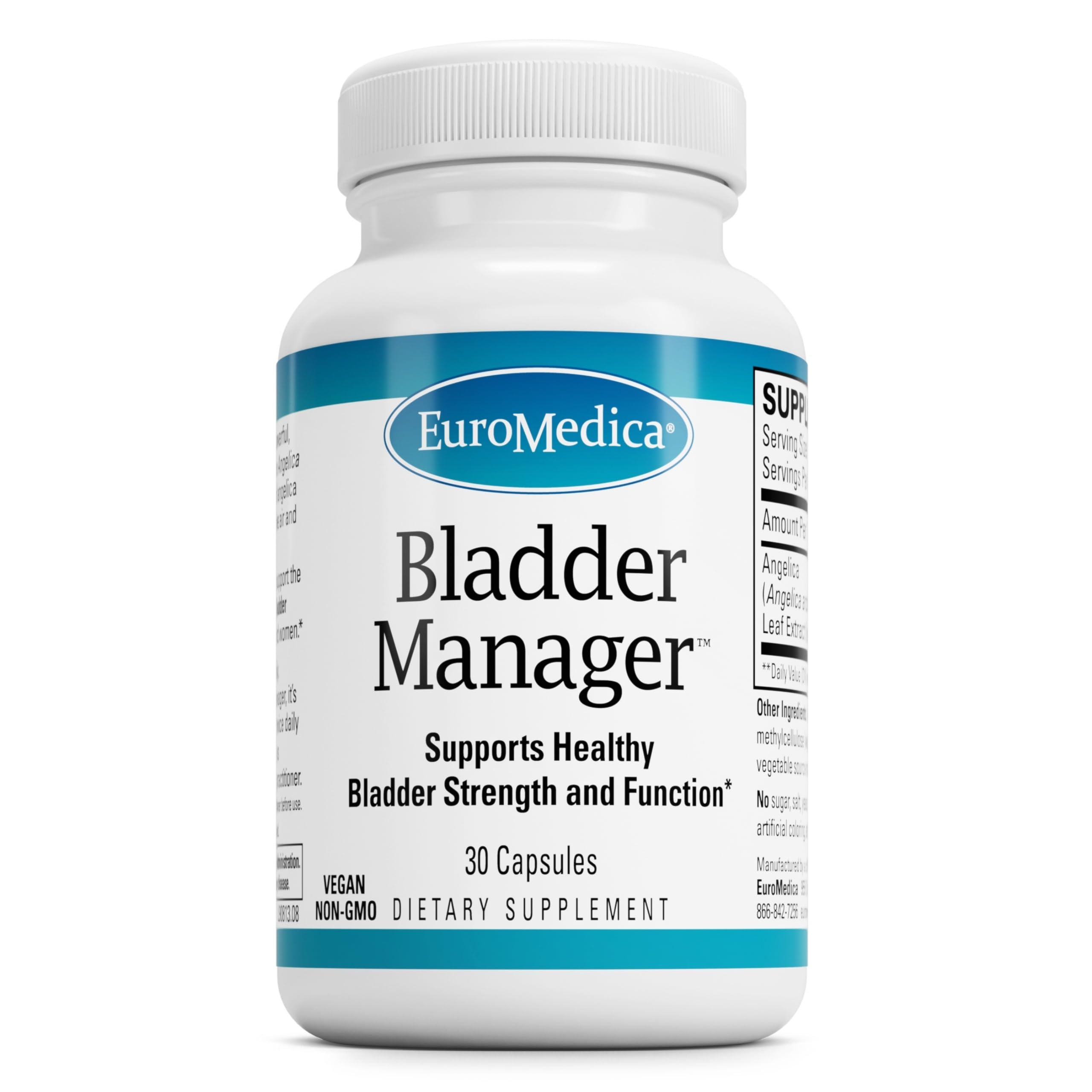 Bottle of EuroMedica Bladder Manager with label
