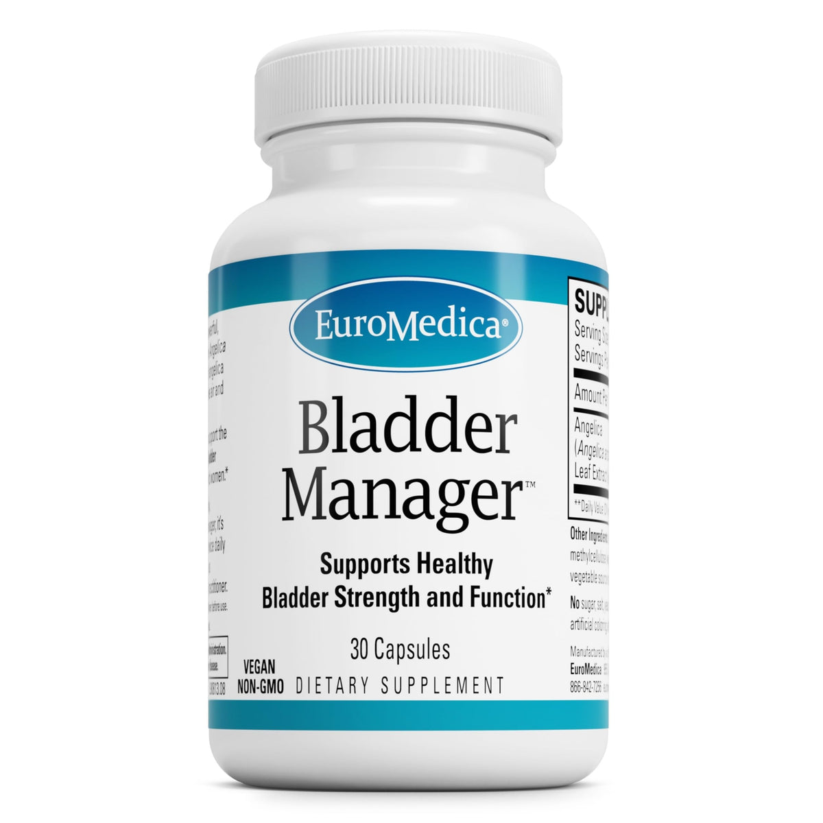 Bottle of EuroMedica Bladder Manager with label