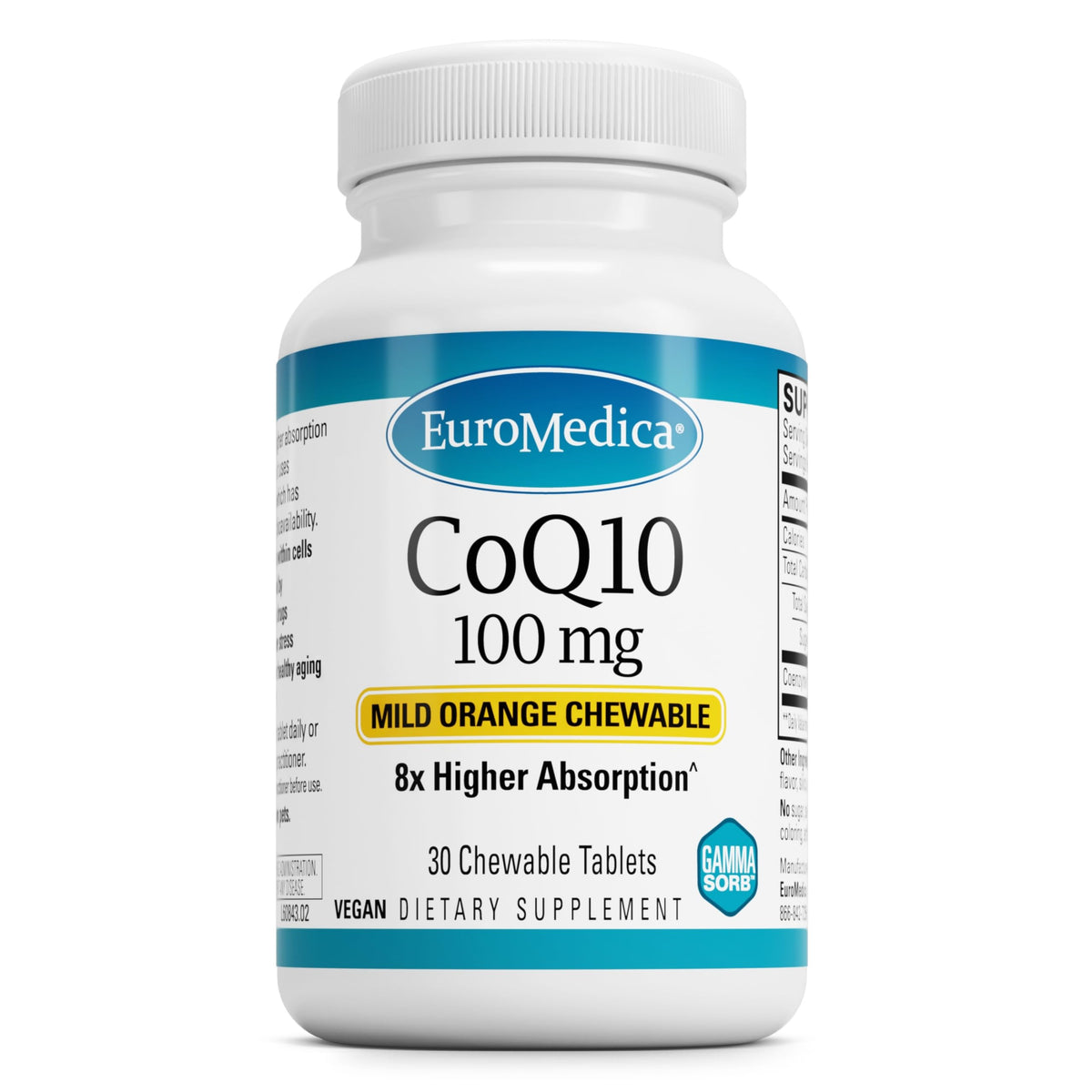 EuroMedica CoQ10 100 mg bottle label