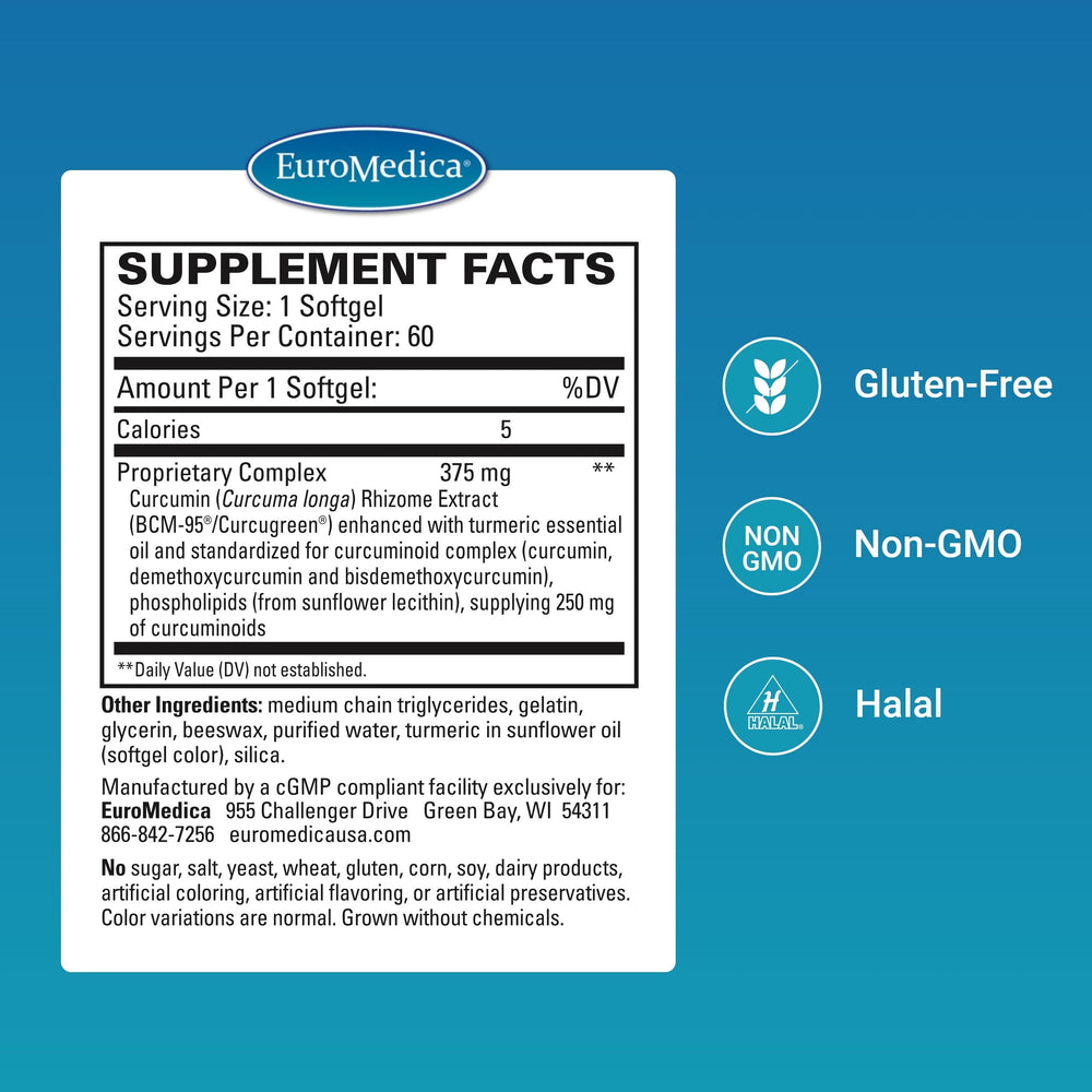 Close-up of CuraPro with curcumin and turmeric essential oil ingredients