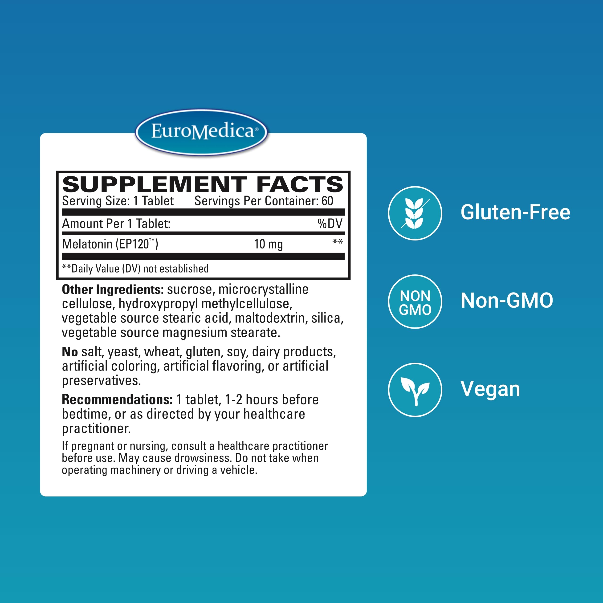 Melatonin tablets inside bottle