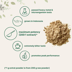 Macro shot of Eurycoma Longifolia root extract powder texture