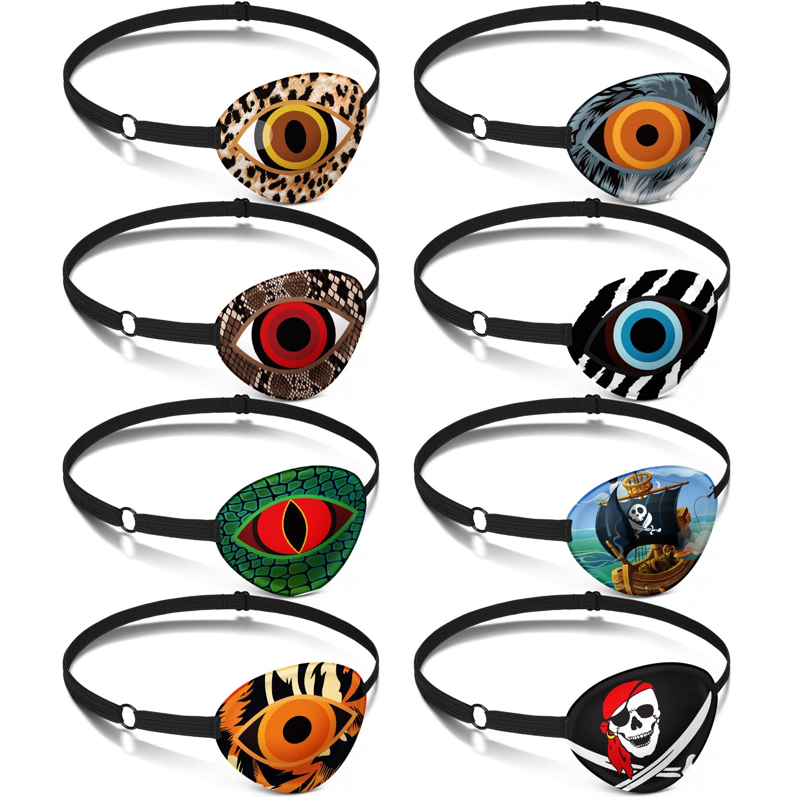 Eurzom 8-pack eye patches for kids with animal style pattern, patch 1