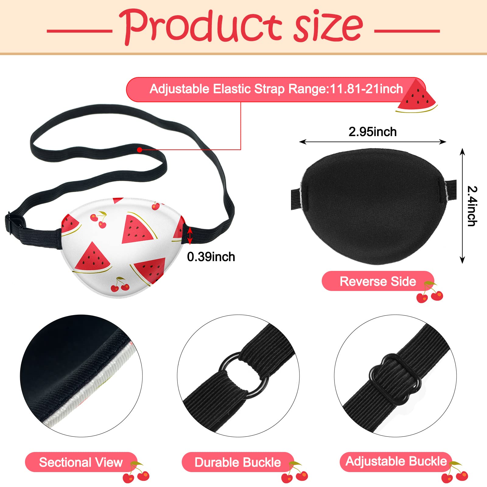 Eurzom eye patch with adjustable elastic band