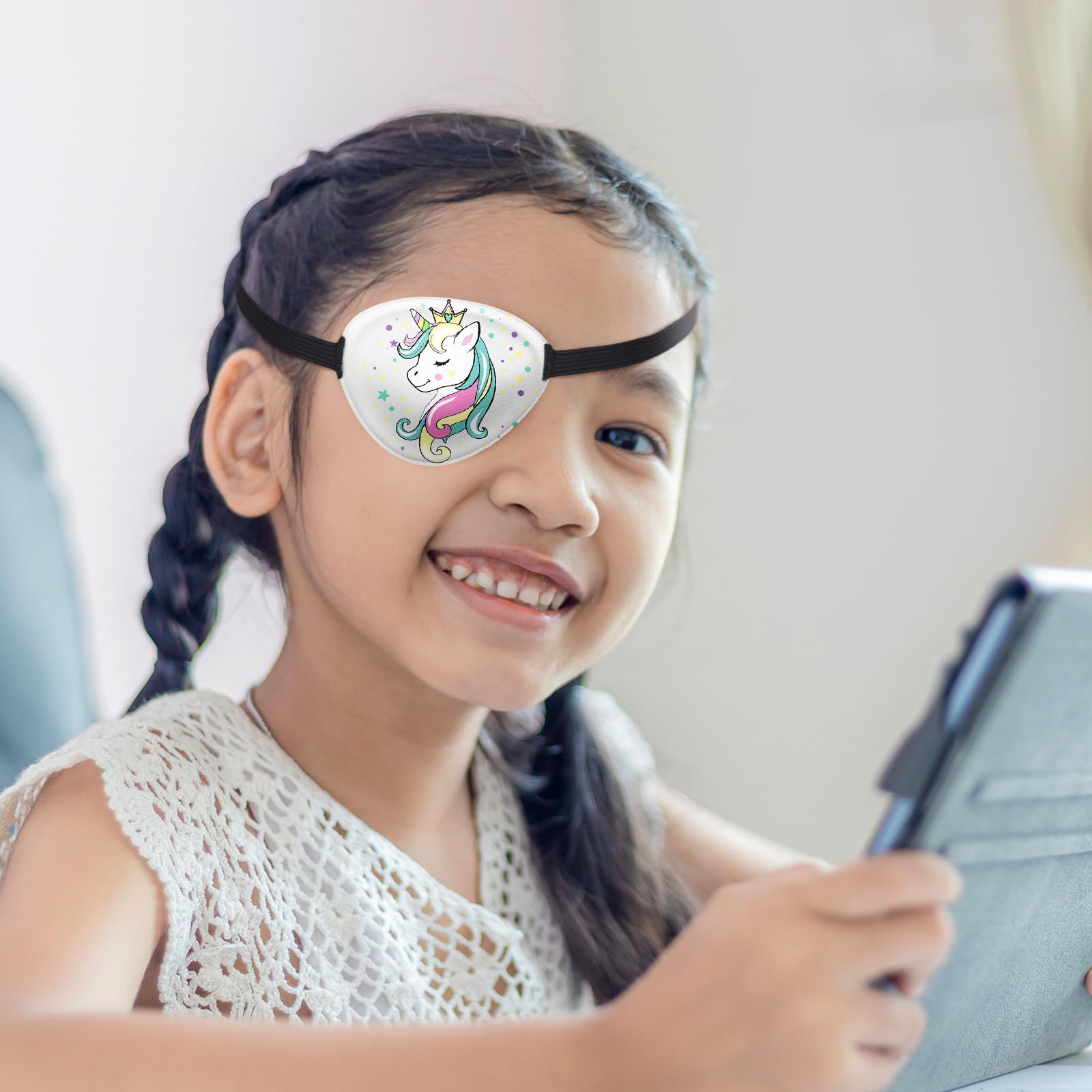One size fits most children and adults in unicorn-pattern eye patches