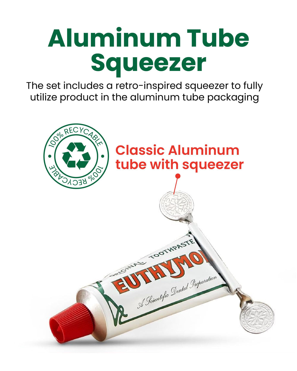 Eco-friendly recyclable aluminum toothpaste tubes