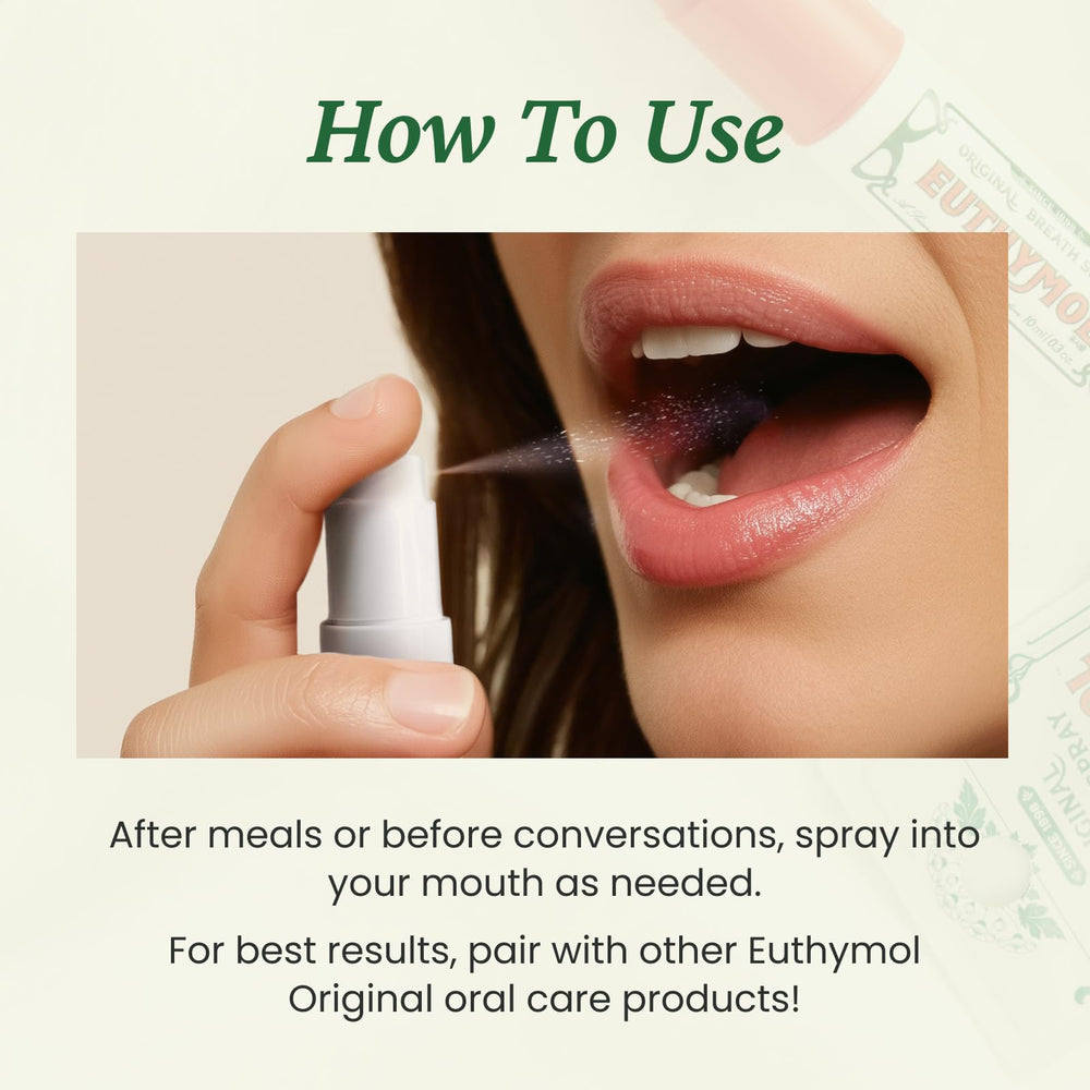 EUTHYMOL Breath Spray with mint leaves