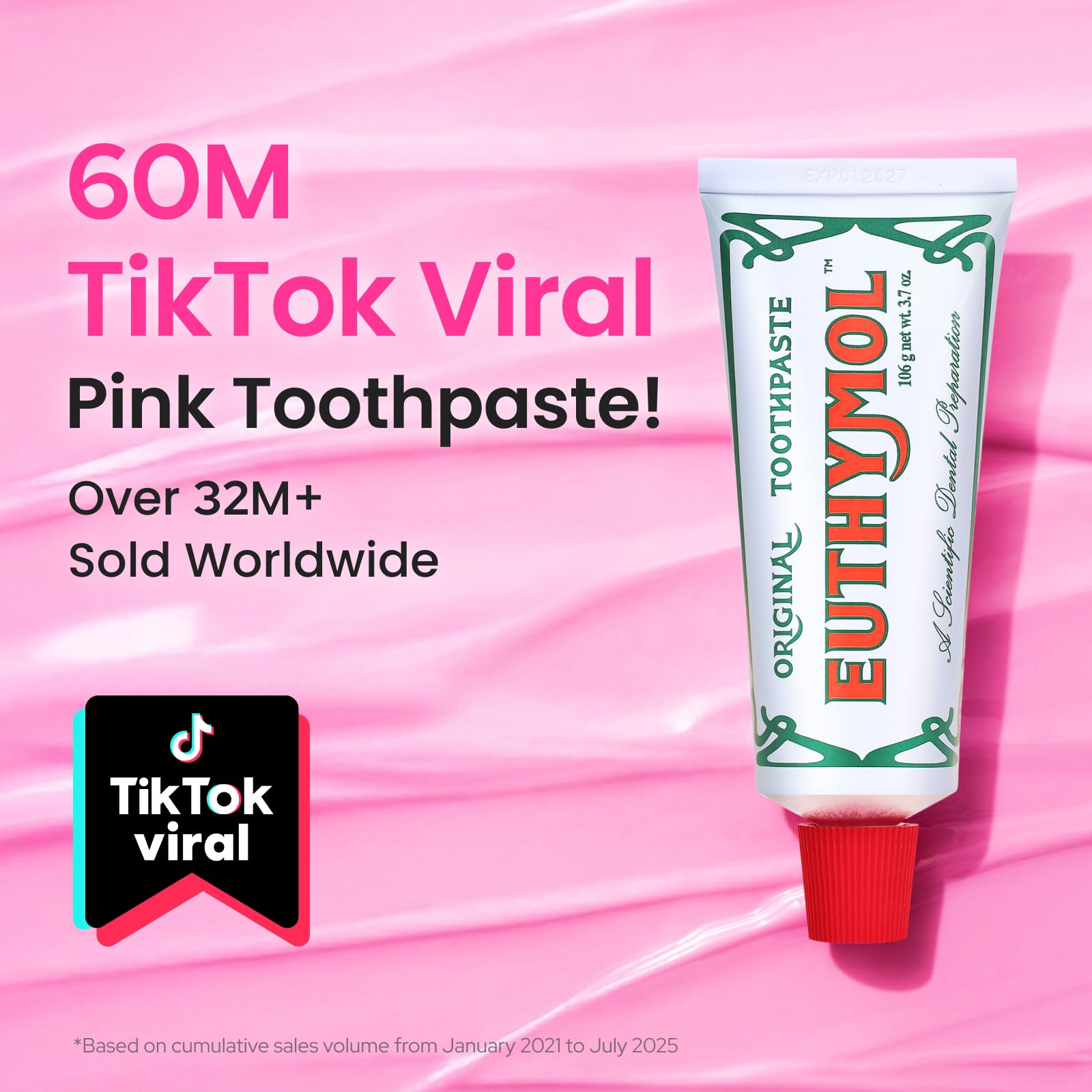 Tube of EUTHYMOL Original Pink Toothpaste
