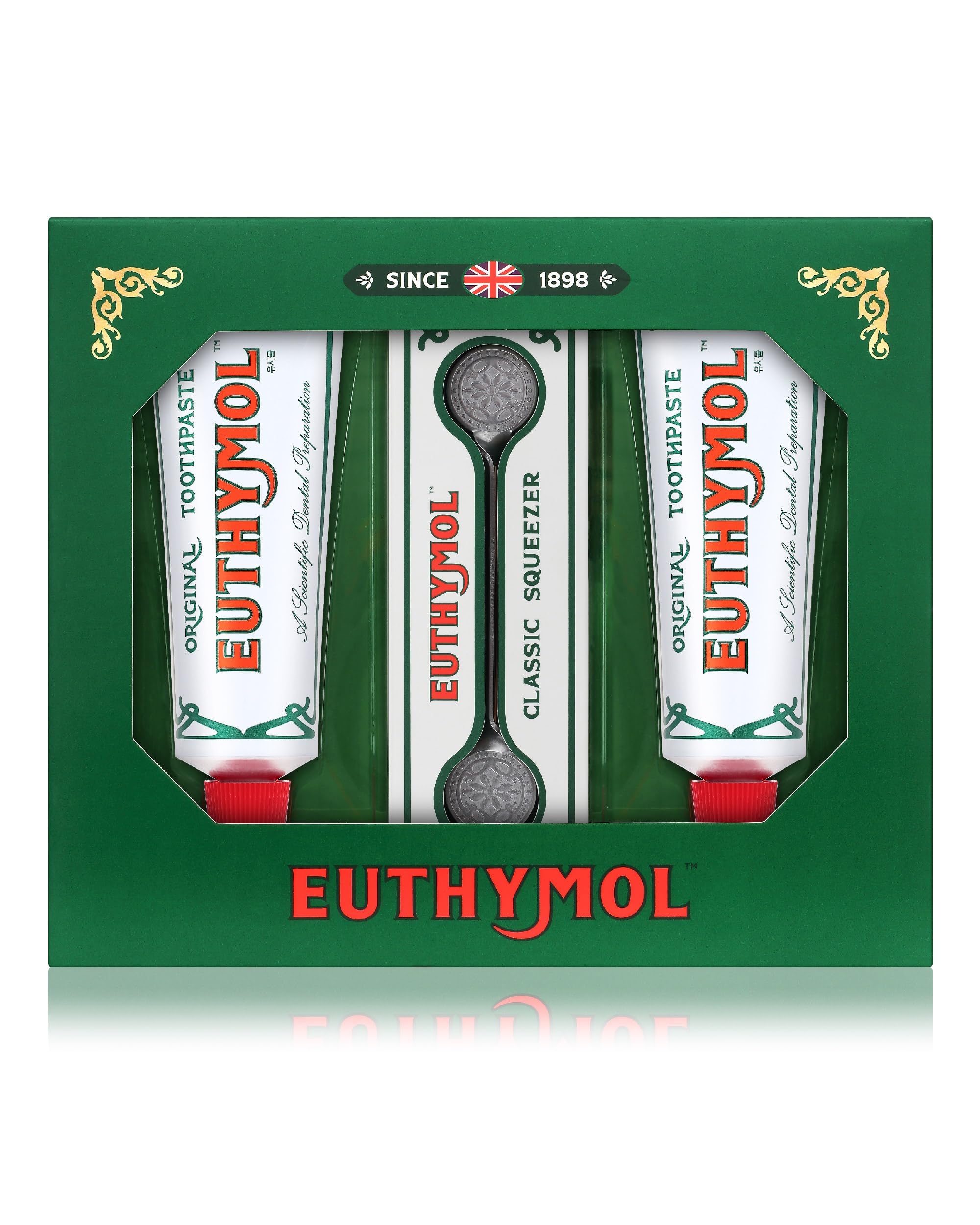 Gift box packaging for EUTHYMOL Original Toothpaste Set with Sqeezer