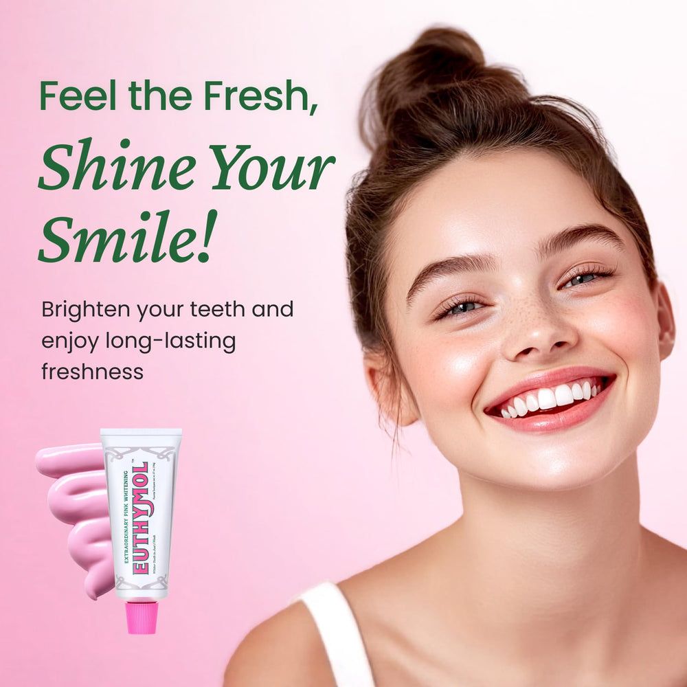 Close-up of EUTHYMOL Classic Whitening toothpaste tube