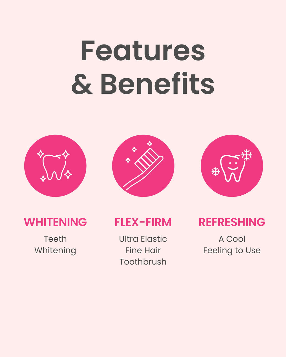 Ergonomic pink handle and soft coral bristles of Euthymol whitening toothbrush