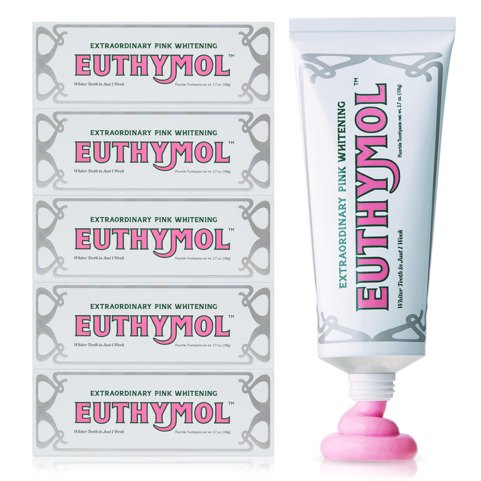 EUTHYMOL Whitening Toothpaste Pack of 5 outer packaging