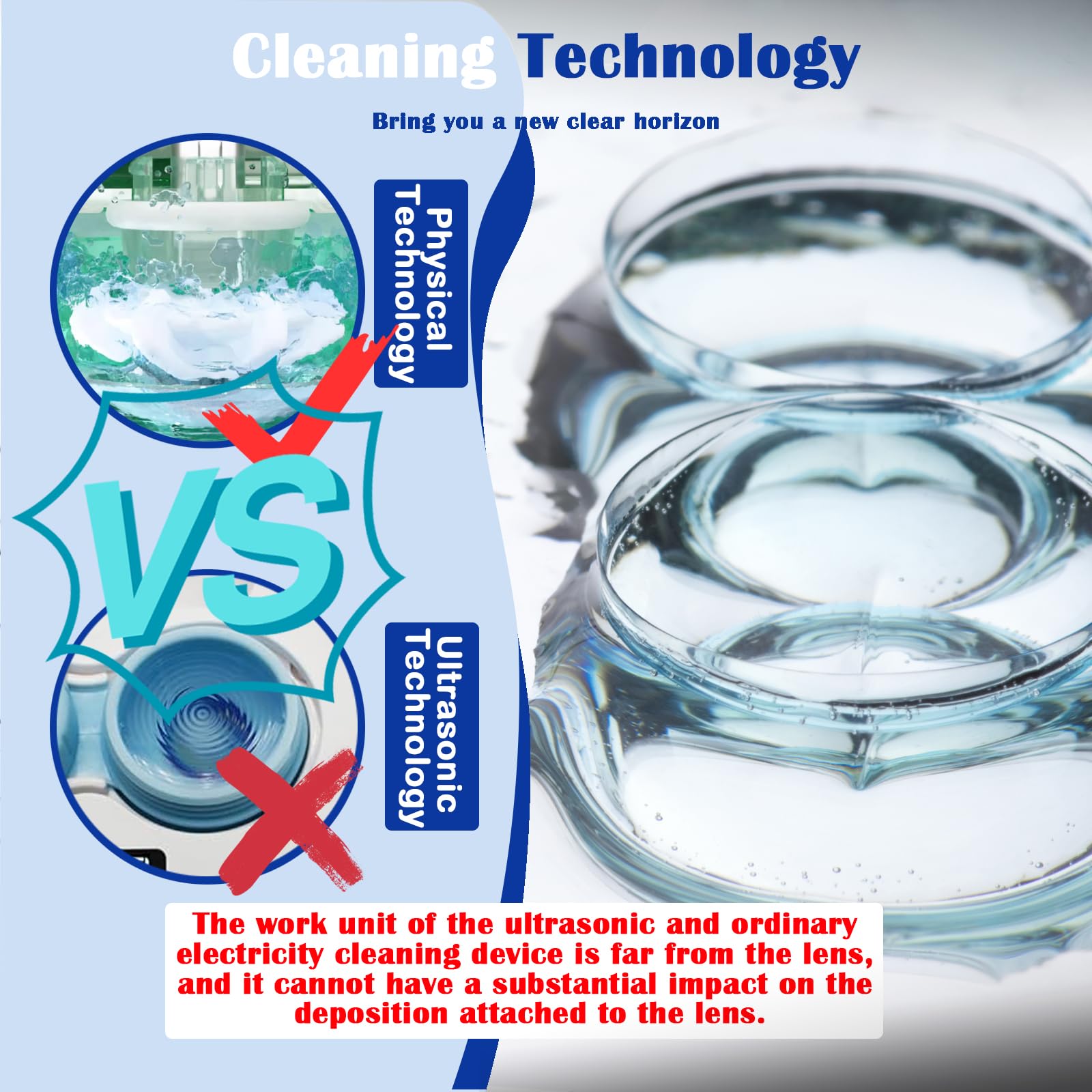 Swirl-motion cleaning action on long-term colored lenses