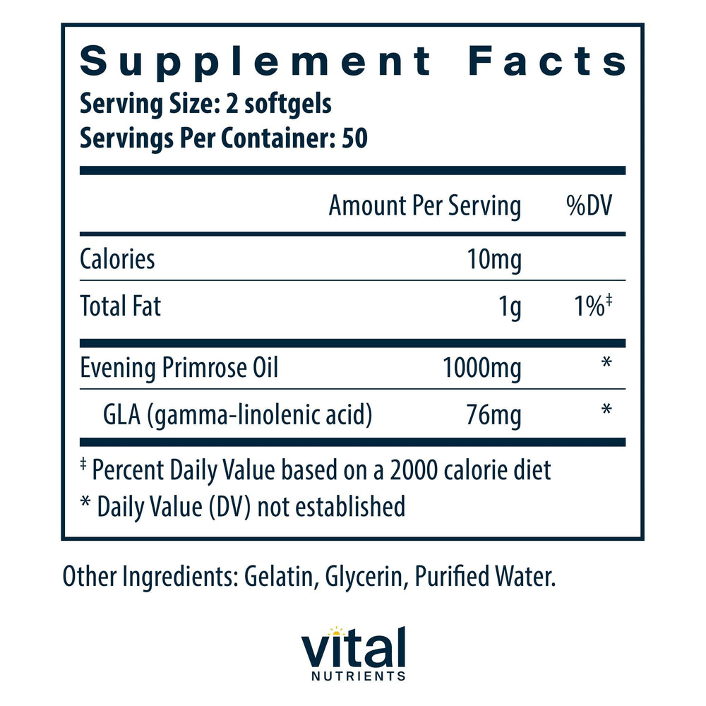 Close-up of Evening Primrose Oil 1000mg softgels