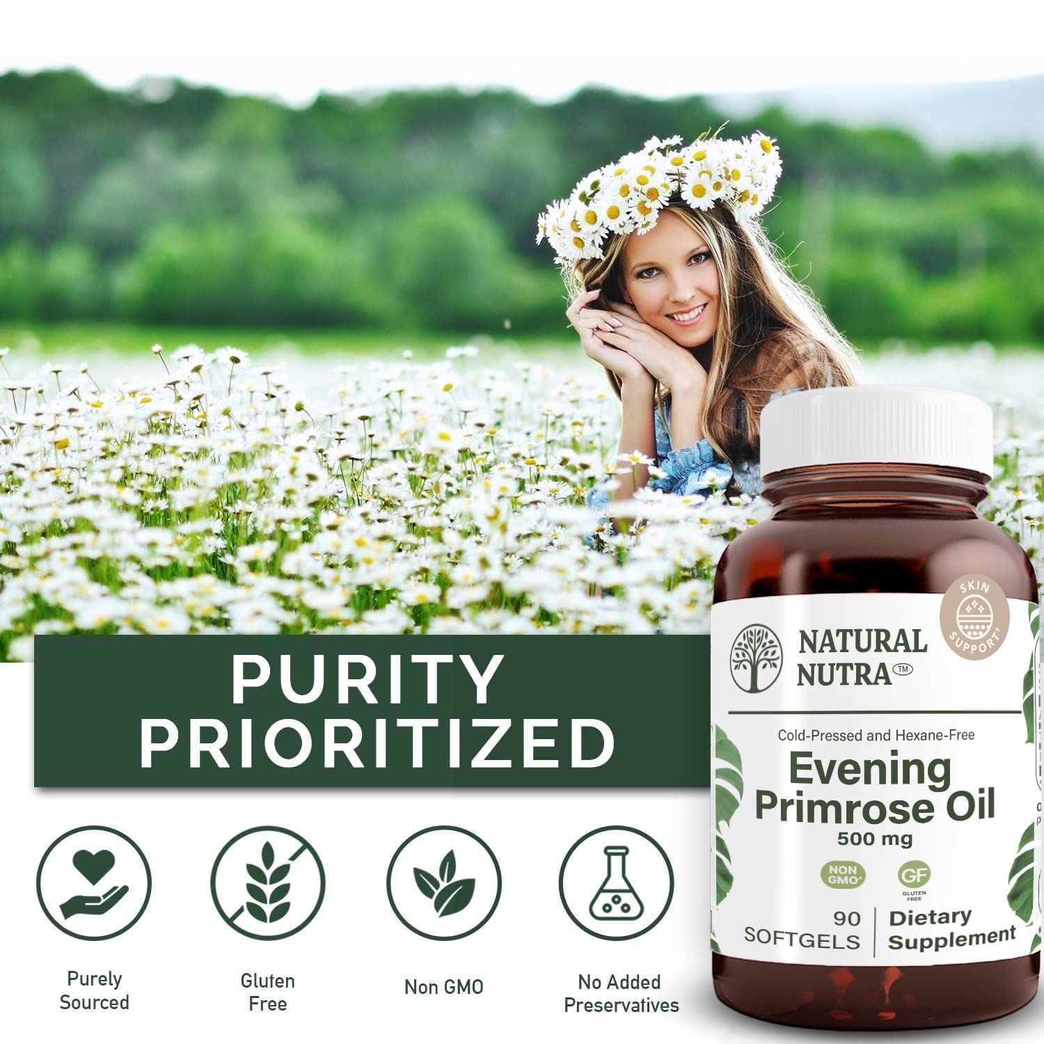 Nerve health support with Evening Primrose Oil softgels